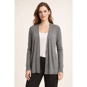 Ann Taylor Taupe Open Front Cardigan Sz Medium Merino Wool Modal Cashmere Blend